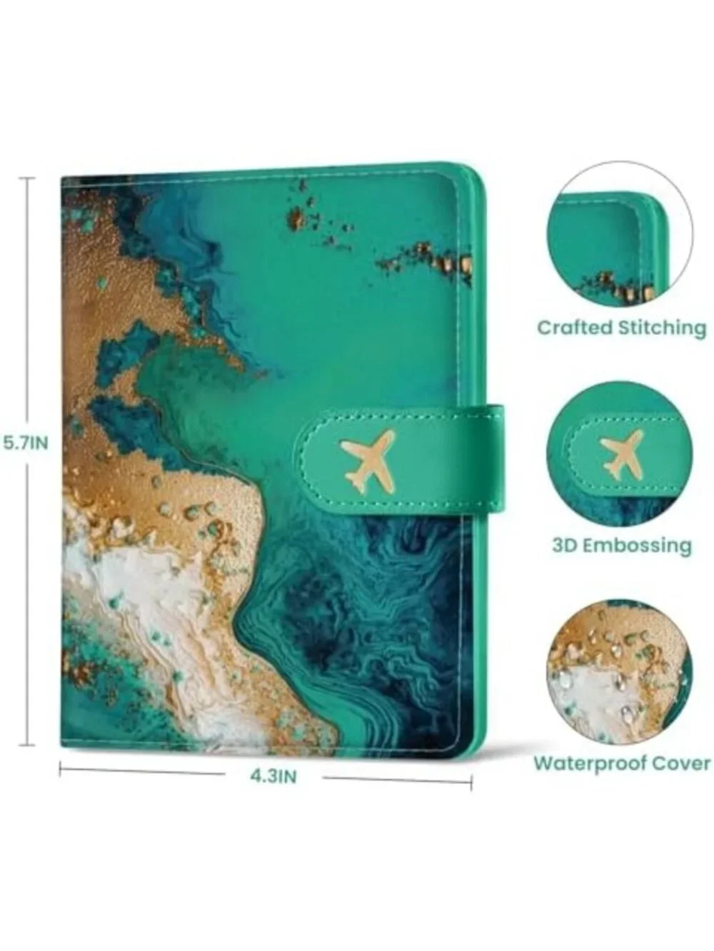 RFID Blocking Travel Passport Holder Wallet with Magnetic Closure - Secure
